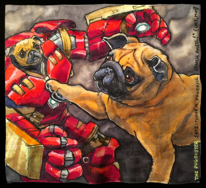 Illustration for article titled Napkin doodles reach new heights with Star Wars characters riding dinosaurs